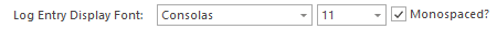 1. Log Entry Font