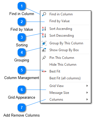 Grid Column Menu