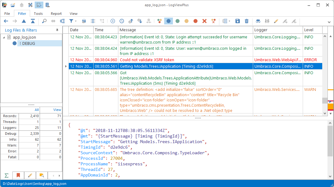 LogViewPlus Screenshot